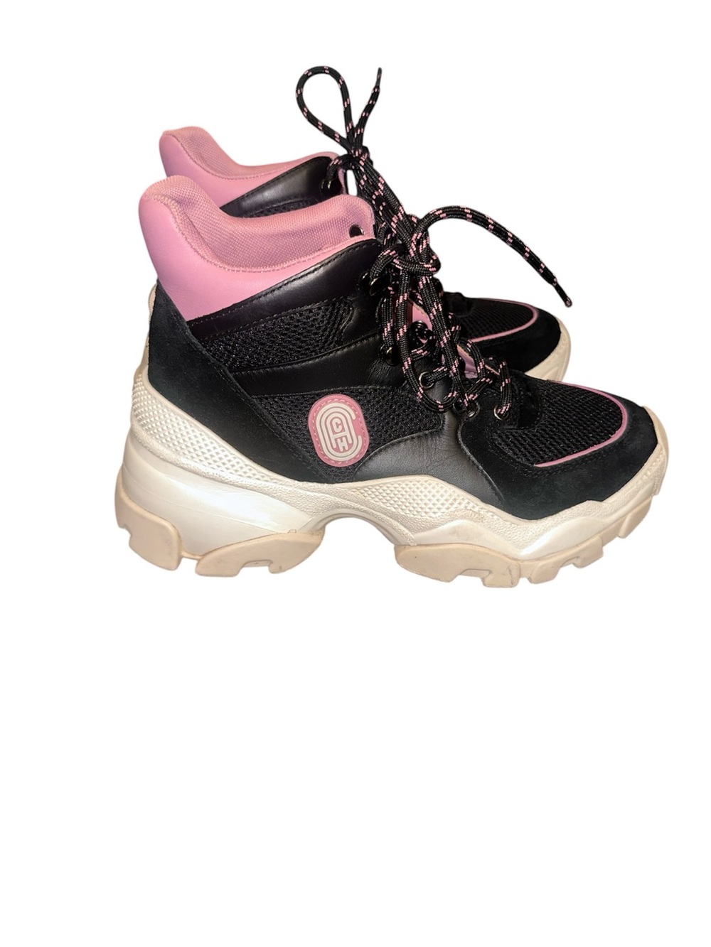 Coach Chunky Black and Pink Platform Sneakers
